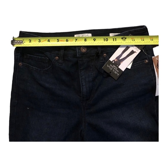 Sofia Jeans Women's Melisa dark wash Flare High Rise Zip Fly Jeans size 6 new - Picture 5 of 7